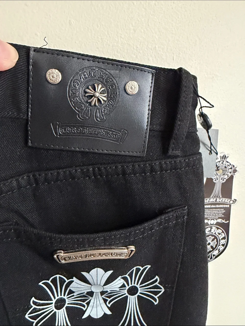 Men's Black Cross Accent Pants